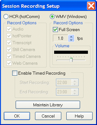 Session Recording Setup - WMV